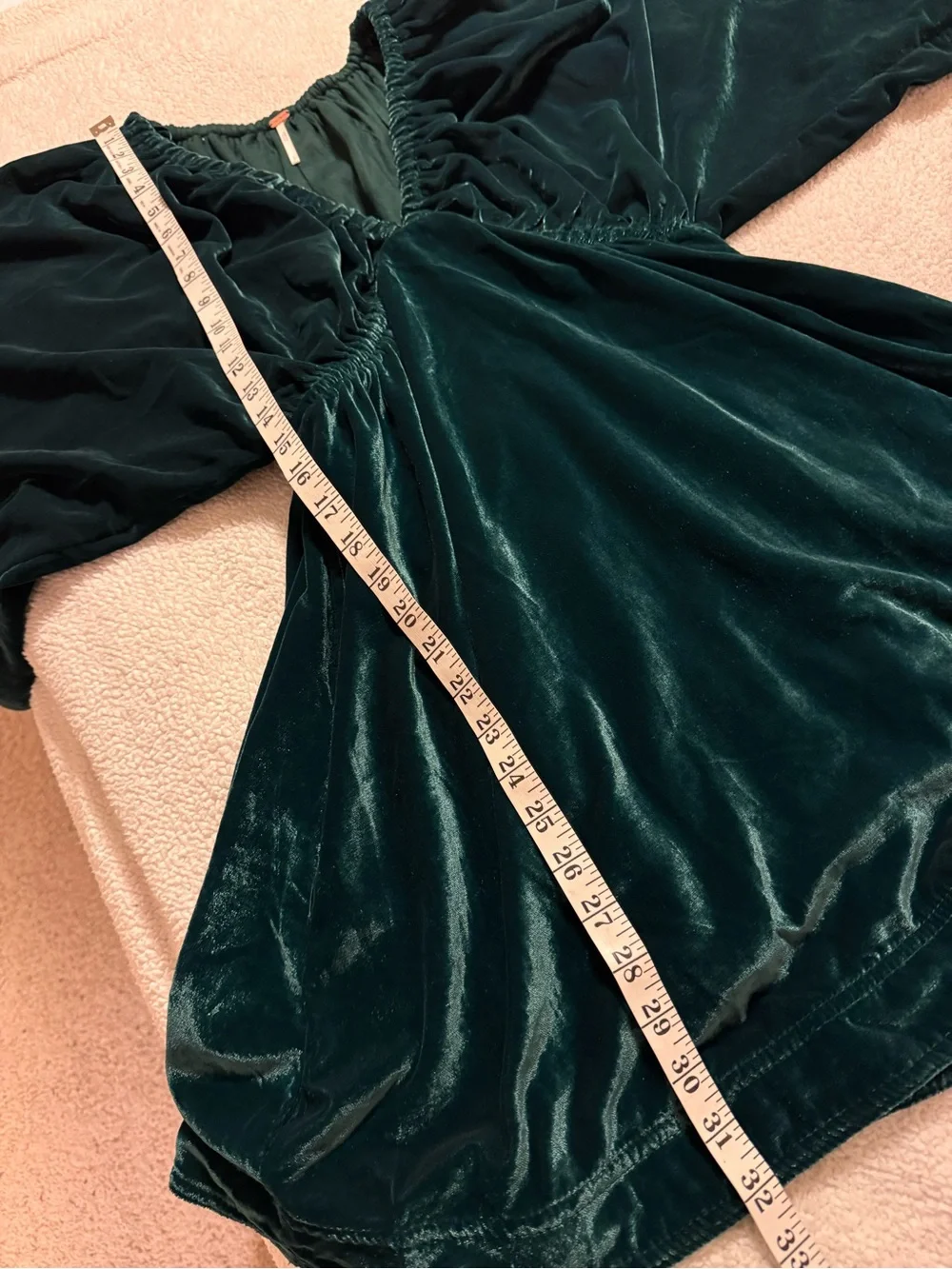 Free People Portia Velvet Mini Dress Emerald Green